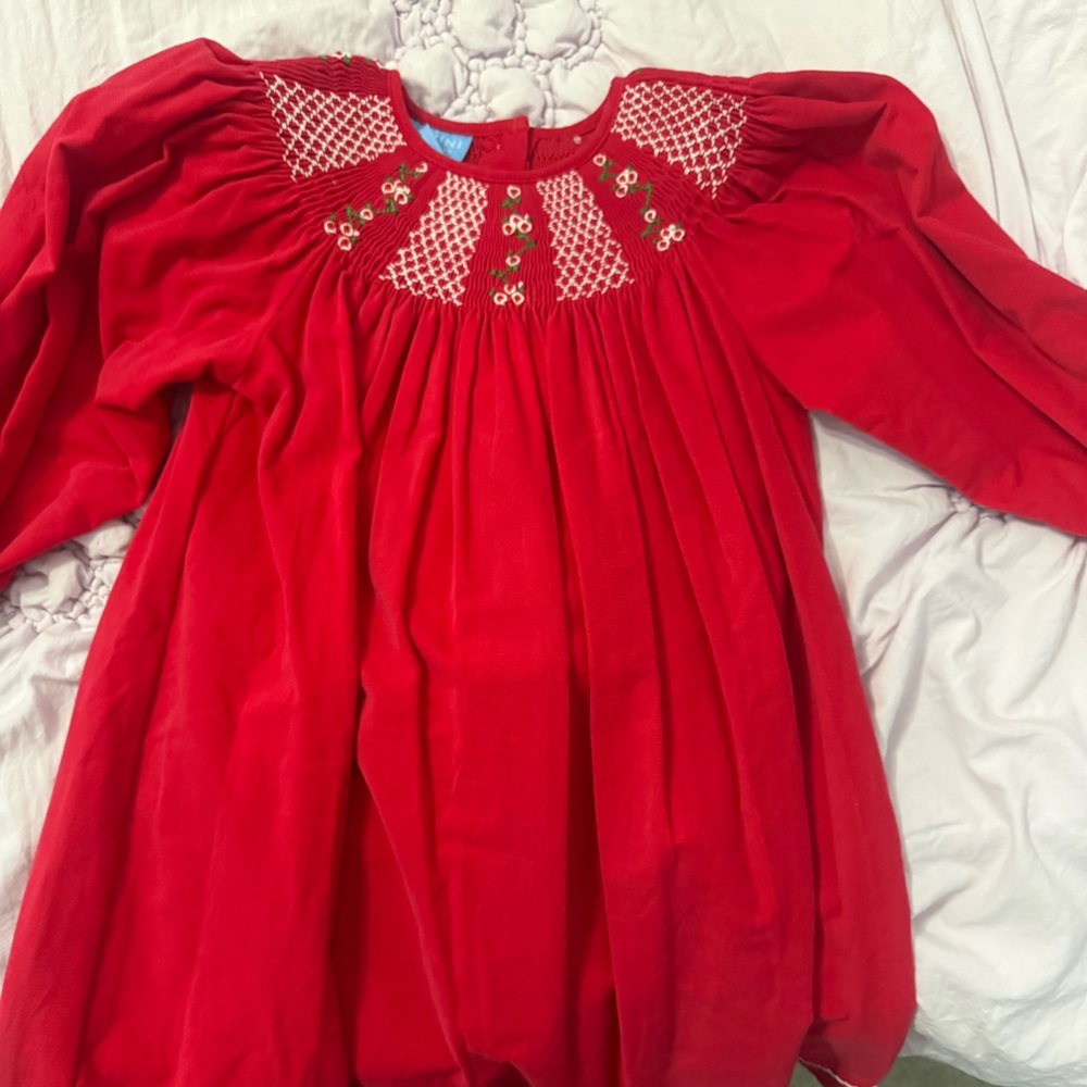 Red Smocked Dress